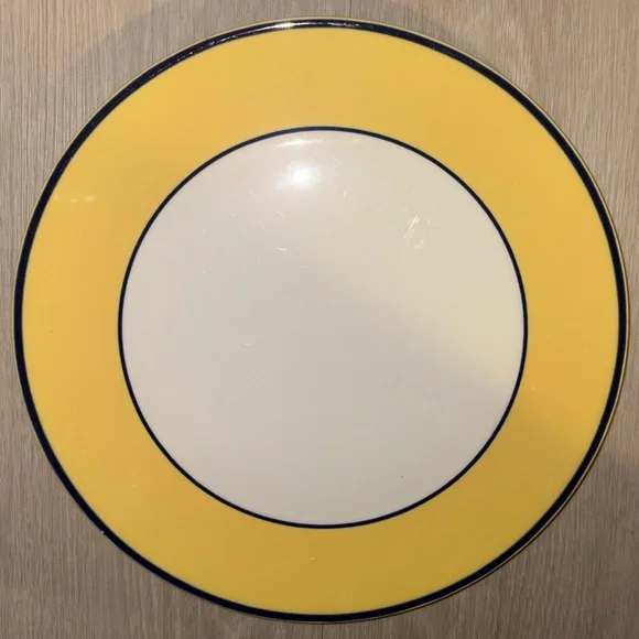 Yellow and White Pagnossin Ironstone Dinner Plate - Picture 4 of 6